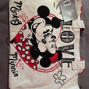 Disney Red, Black & White Mickey and Minnie Heart Canvas Tote